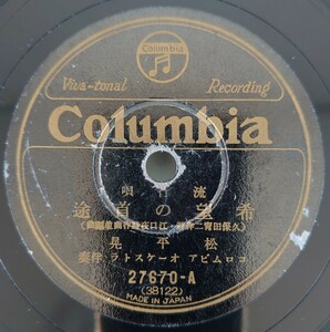 【SP盤レコード】Columbia 流行歌 希望の首途 松平晃/流行歌 微笑む春 關種子/SPレコード