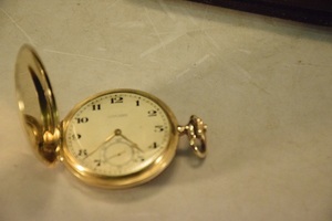 金18ｋ 金時計アンティーク（１９１４頃）/ユリス・ナルダン（ULYSSE NARDIN) チェーン付き懐中時計・ハンターケース