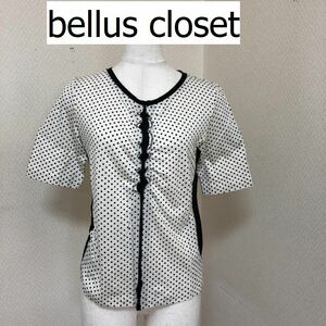 bellus closet（ベルスクローゼット）レディース Tシャツ カットソー 半袖 L ドット 5分袖