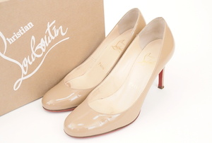 Christian Louboutin クリスチャン ルブタン MISS GENMA 85 PATENT CALF パテント パンプス ベージュ サイズ35