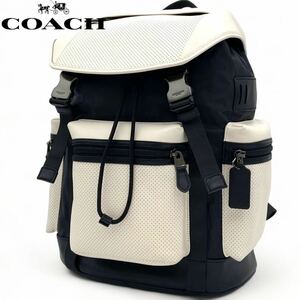 1円〜■新品未使用■ コーチ バックパック 巾着 A4収納可 COACH 大容量 リュック レザー メンズ ビジネス 通勤 チャーム 高級 本革