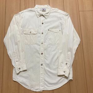 MADE IN USA Prentiss / プレンティス 80s アメリカ製 生成りライトダック生地 シャツ M Ivory Light duck shirt off white アイボリー