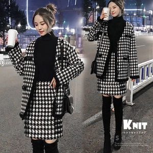 ◇韓国ファッション 秋冬 ロングジャケット タイトスカート ミニスカート