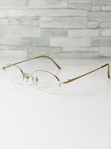 極美品 charmant BS-3610 GP シャルマン オーバル型 ハーフリム ゴールド 眼鏡 良品