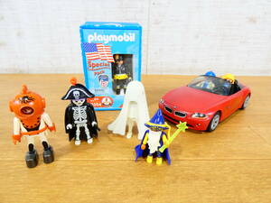 ◎ジャンク Playmobil/プレイモービル 人形７体セット 車付き まとめて 消防士(未開封)/男の子/女の子/深海ダイバーなど BMW Z4 ＠60(3)