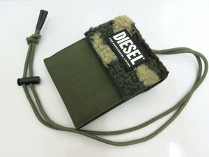 DIESEL/ディーゼル：三つ折り財布 ボア 迷彩 ネックストラップ付 X08291 ウォレット 中古/USED