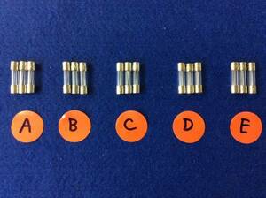 ガラス管ヒューズ詰合せ ５種類 含タイムラグ5x20mm スピーカー保護等【即決即送】 [239Pb/249492] Fuse Speaker Protection 　 25個セット