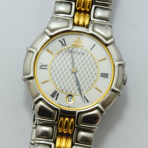 1円 可動品 腕時計 セイコー SEIKO クレドール 9579-6000 クォーツ メンズ SS ホワイト系 同梱不可