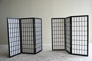 モノトーン 屏風 パーティション 仕切り 和風 インテリア アンティーク ヴィンテージ 日本製 伝統 高級家具 リビング 