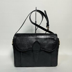 2311-80-3｜YSL YVES SAINT LAURENT イヴサンローラン ショルダーバッグ レザー ブラック リザード型押し