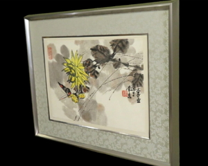 真作保証 中国画家 李亜 肉筆 墨彩画 逸品 額付絵画 額装 中国 美術 油彩 水墨 水彩　0415