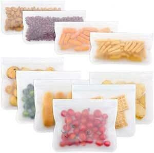 SAMZO 10個 食品収納袋 シリコン食品保存バッグ 密閉シール食品貯蔵 耐久性 新鮮なバッグ 再利用可