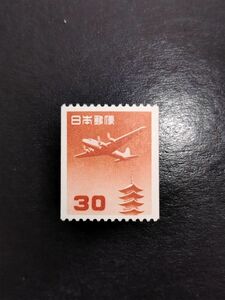 収集家の処分品！円単位五重塔航空切手30円コイルNHほぼ美品・のりツヤ良好（カタログ価8000円！）