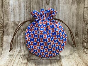 巾着袋 巾着　丸底　ハンドメイド ミニ巾着 drawstring bag handcrafted