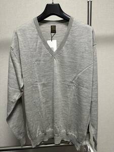 新品 2 BATONER WOOL V NECK バトナー ウール Vネック ニット セーター カーディガン グレー BN-21FM-074 ユニセックス