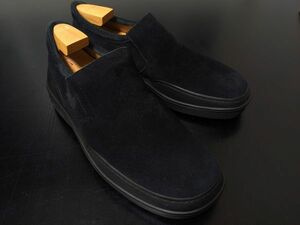 極美品 使用僅か ヴィトン 9 LOUIS VUITTON ♯BA0051 黒 スエード スリッポンスニーカー 8402