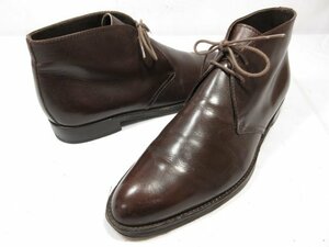 HH 美品【エルメネジルドゼニア Ermenegildo Zegna】 レザー チャッカブーツ 紳士靴 (メンズ) size7.5EEE ダークブラウン系 ●18MZA4199●