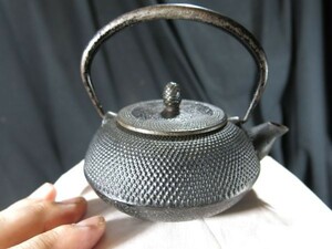 A　霞鉄瓶①　金工　茶　茶道具 煎茶道具
