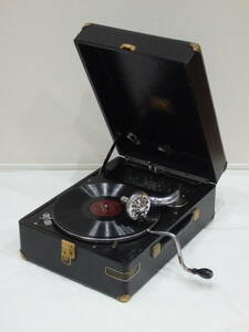 HMV 102E gramophone　ポータブル蓄音機　◆再生OK