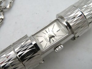 1円◆稼働◆ チャンドラー 17ジュエルズ シルバー 手巻き レディース 腕時計 N19405