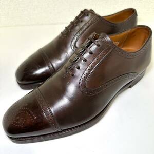 即決/エドワードグリーン 606 UK5 ダークブラウン セミブローグ ビジネスシューズ EDWARD GREEN メンズ/革靴/本革/カジュアル/英国靴/紳士