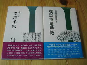 漢詩揮毫手帖　書のための漢詩手帖　進藤虚籟　木耳社　２冊