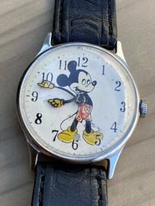 腕時計 手巻き Disney ミッキーマウス 丸型 USTIME TIMEX アンティーク レトロ 1968