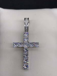 silver925 ジルコニア ダイヤ 十字架 クロス ペンダント ネックレス