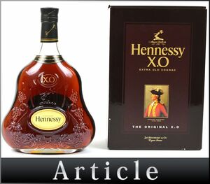 174178古酒◆未開栓 ヘネシー オリジナルXO クリアボトル 黒キャップ コニャック ブランデー Hennessy BRANDY 1000ml 40% 箱/ A