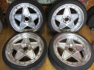 ENKEI シャレン SHALLEN STAR 17x7.5J 17x8J PCD100 +38 195/40R17 205/40R17 １７インチ タイヤホイール センターキャップ付き