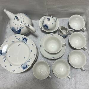 #9107　【美品】MEISSEN マイセン 青い花シリーズ　豪華21点!! ブランド食器 テーブルウェアセット ホワイト