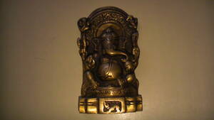 インド　ガネーシャ 　置物　富の神様　約12cm インド製　Indian gaea 工芸品　 送料無料