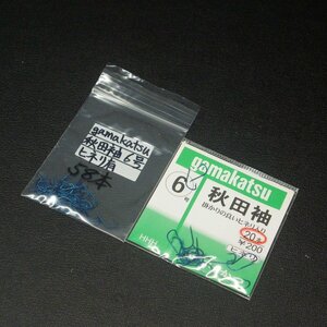 Gamakatsu 秋田袖 ヒネリ有 6号 2枚(合計78本)セット ※在庫品 (11g0200) ※クリックポスト