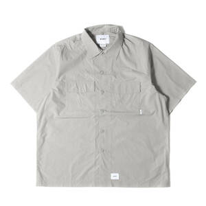 WTAPS ダブルタップス シャツ サイズ:L 23SS オーバーサイズ コットンブロード 半袖シャツ CBW / SS / COTTON. BROADCLOTH グレー