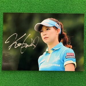JLPGA 女子プロゴルフ 香妻琴乃選手のサイン入りフォト(写真) A4サイズ