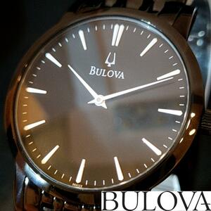 【BULOVA】ブローバ/メンズ腕時計/お洒落/展示品特価/ブラック.黒色/高級/プレゼントに/クリスマス/男性用/激レア/ウオッチ/希少/クオーツ