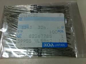 KOA SN14C2C 1/4w　324KΩ F ±1％ 100本1袋 (8)