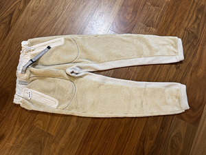 未使用 and wander アンドワンダー high loft fleece long pants ハイロフト フリース ロング パンツ AW93-JF621 メンズ4 オフホワイト