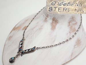 N785　ヴィンテージ ネックレス Cathy Webster INDIANJEWELRY インディアンジュエリー ナバホ Silver Vintage