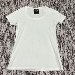 INGNI イング Uネック　シンプル　Ｔシャツ ストレッチ　カットソー sizeM/白　ホワイト