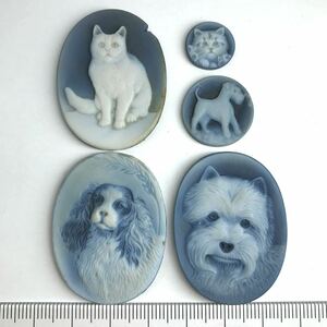 (ストーンカメオ5点おまとめ25g)a 125ct 裸石 ジュエリー jewelry stone cameo 貴婦人 ブローチ 彫刻 作家物 i