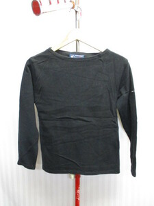フランス製　セントジェームス　バスクシャツ　メンズXXS　半袖カットソー　ブラックシャツ　マリンシャツ セーリングシャツ　黒　07142