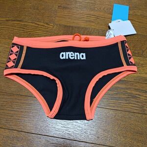 【arena】アリーナ TOUGH SUIT 50thデザイン ショートボックス 黒×オレンジ/サイズM 練習用 競泳水着 競パン