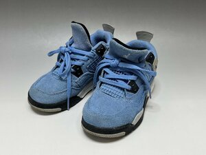 美品 NIKE AIR JORDAN 4 RETRO PS University Blue キッズ スニーカー BQ7669-400 US11C JP17.0cm ブルー エアジョーダン4 子供 質セブン H