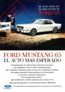 ポスター★1965 フォード・マスタング メキシコ版 広告ポスター＃1★Ford Mustang/ムスタング/FOMOCO