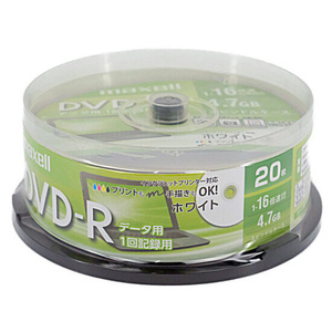maxell データ用DVD-R DR47PWE.20SP DVD-R 16倍速 20枚組 [管理:1000025176]