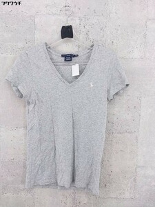 ◇ RALPH LAUREN SPORT スポーツ Vネック 半袖 Tシャツ カットソー サイズM グレー レディース