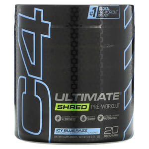 Cellucor, C4 ULTIMATE（C4アルティメット）シュレッド、ワークアウト前の体重管理成分、アイスブルーラズ、350g（12.3オンス）