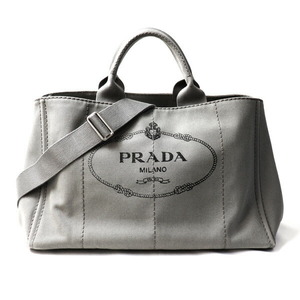 PRADA プラダ カナパ 2Wayショルダーバッグ グレー B1872G ユニセックス 中古