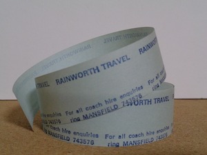 イギリス　 ロールチケット　　Rainworth Travel